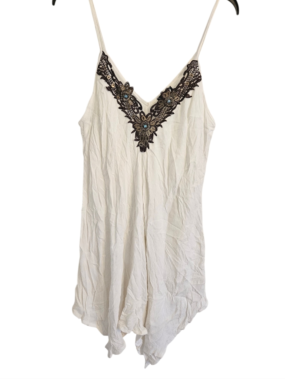 VENUS Spaghetti Strap Embroidered V-Neck Dress Cover Sz L